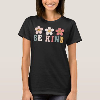 T-shirt Retro Be Kind Happy Face À damiers Smile Face Colo