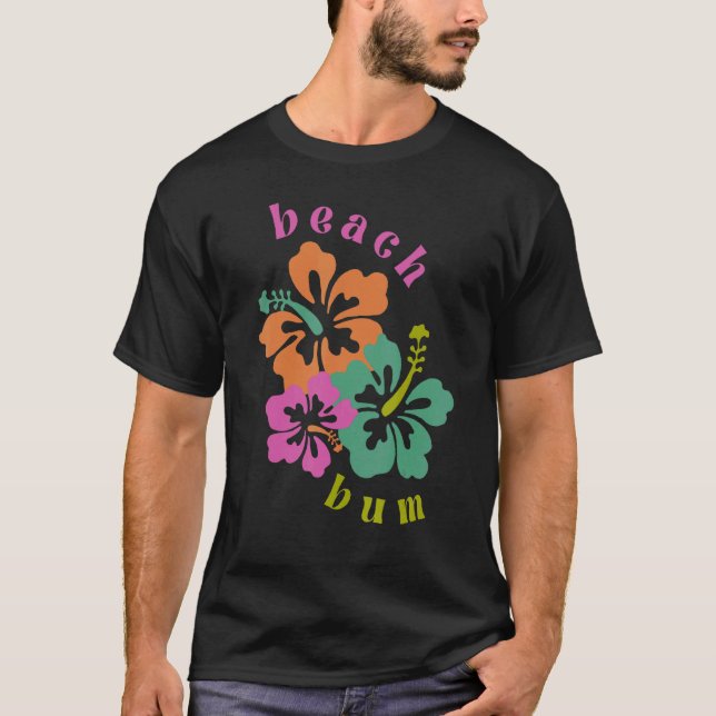 T-shirt Retro Beach Bum Coconut Girl Summer Beach Paradise (Devant)