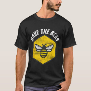 T-shirt Retro Beekeeper Honeybee Sensibilisation Sauvez le