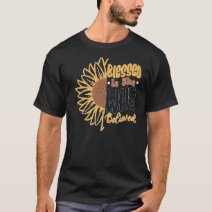 T-shirt Retro Béni Est Elle Qui Croyait Boho Religieux C
