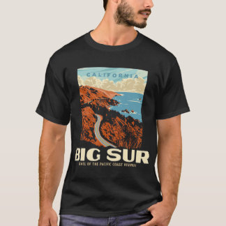 T-shirt Retro Big Sur California Coast Style WPA Vintage