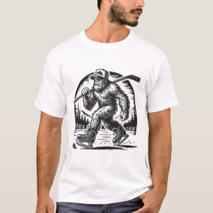 T-shirt Retro Bigfoot Hockey Drôle Sasquatch Bigfoot Joue