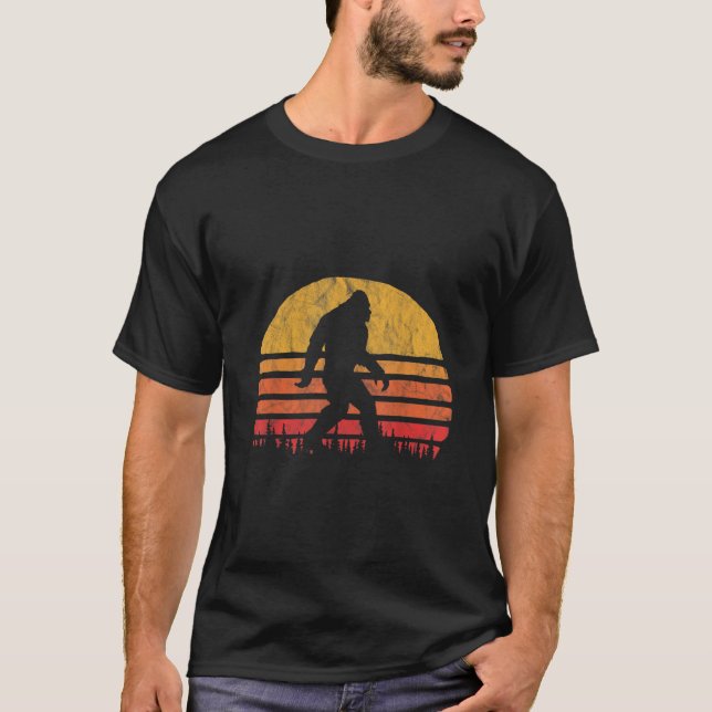 T-shirt Rétro Bigfoot Silhouette Sun Believe Original 80s (Devant)