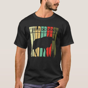 T-shirt Retro Blue Wildebeest Gnu Antelope Trophée Sport H