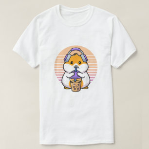 T-shirt Rétro Boba And KPop Shirt Kawaii Hamster K-Pop Mer