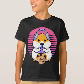 T-shirt Retro Boba Et KPop Kawaii Hamster K-Pop Merchand
