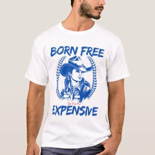 T-shirt Retro Born Libre mais maintenant je suis cher