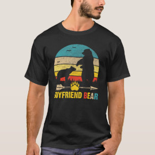 T-shirt Retro Boyfriend Ours Correspondant Famille Mignonn