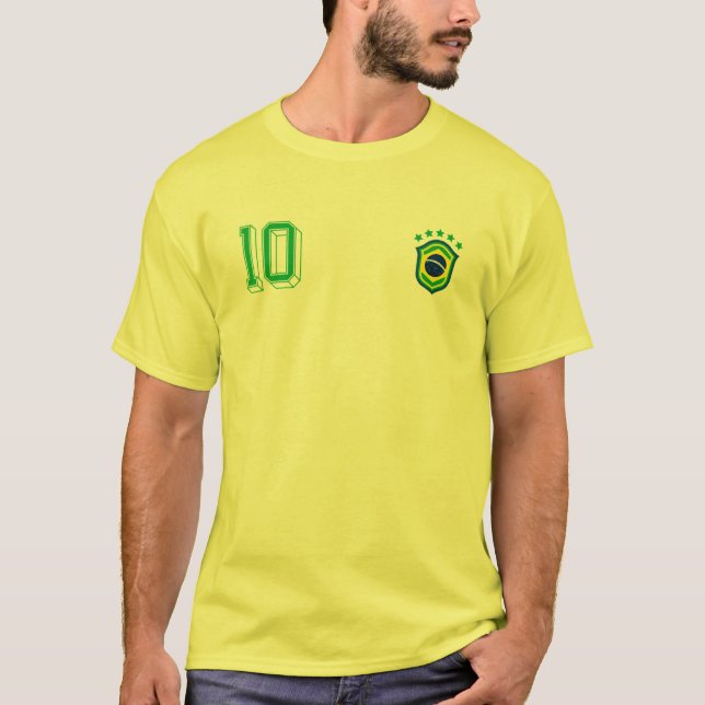 T-shirt Retro Brésil Soccer Jersey Brésil Futebol Brasi (Devant)