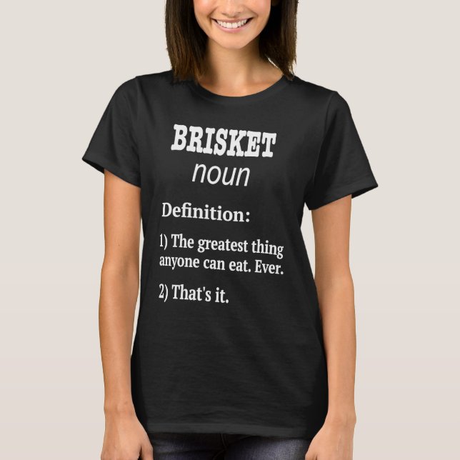 T-shirt Retro Brisket Design  Brisket Fan Fake Definition (Devant)