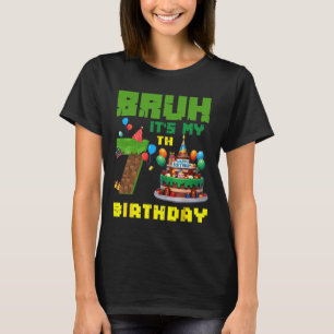T-shirt Rétro Bruh C'est Mon Anniversaire 7 Ans Gâteau Pix