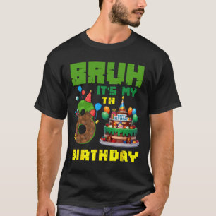 T-shirt Rétro Bruh C'est Mon Anniversaire 8 Ans Gâteau Pix
