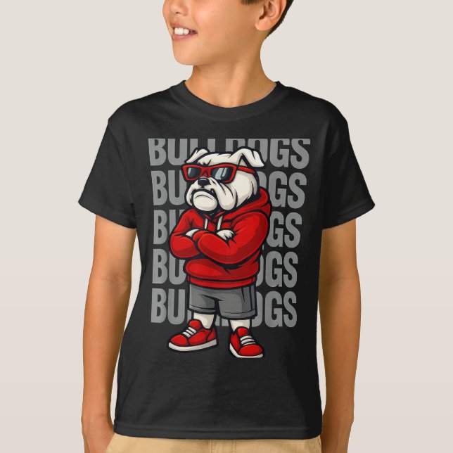 T-shirt Retro Bulldogs Gift For Men Women Boys Girls Kids  (Devant)