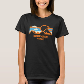 T-shirt Retro Burlington Vermont Mountain Range Sunset