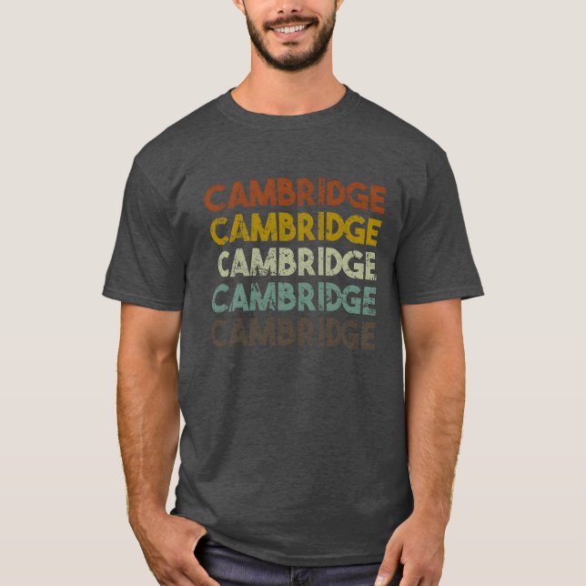 T-shirt Retro Cambridge England funny (Devant)