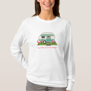 T-shirt Rétro campeur/remorque et Flamants roses roses