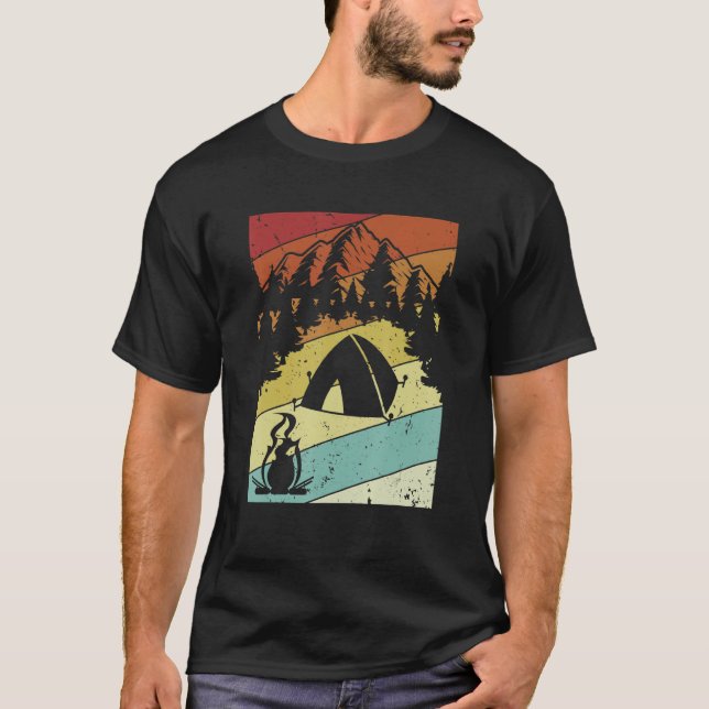 T-shirt Retro Campgrounds Glamping Backpacking Camper Camp (Devant)