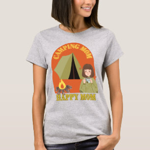 T-shirt rétro camping maman boire du thé - maman camper