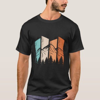 T-shirt Rétro Camping Randonnée Nature Terres sauvages ext