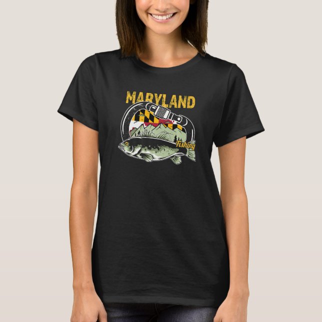 T-shirt Retro Carabiner Maryland Fishing (Devant)