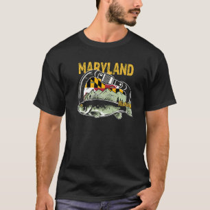 T-shirt Retro Carabiner Maryland Fishing