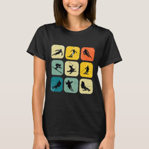 T-shirt Retro Carré Wintersports Ski Nordic Combinaison A