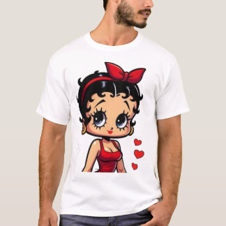 T-shirt Retro Cartoon Girl in Red Dress