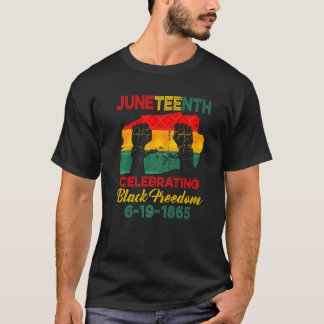 T-shirt Retro Célébrer la Liberté Noire 19 juin