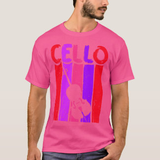 T-shirt Retro Cello Art Cellist Idée Cadeau Cello Lecteur