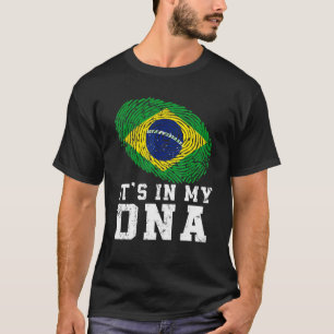 T-shirt Retro C'est dans mon Adn Brésil drapeau patriotiqu