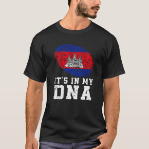 T-shirt Retro C'est dans mon Adn Cambodge drapeau patrioti
