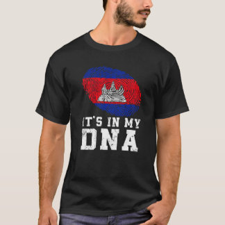 T-shirt Retro C'est dans mon Adn Cambodge drapeau patrioti