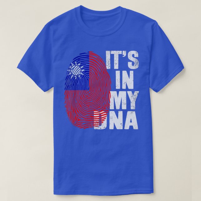 T-shirt Rétro C'est dans mon ADN Taiwan empreintes digital (Design devant)