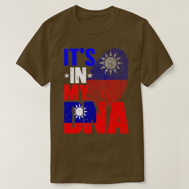 T-shirt Rétro C'est dans mon ADN Taïwan Racines Drapeau ta (Design devant)