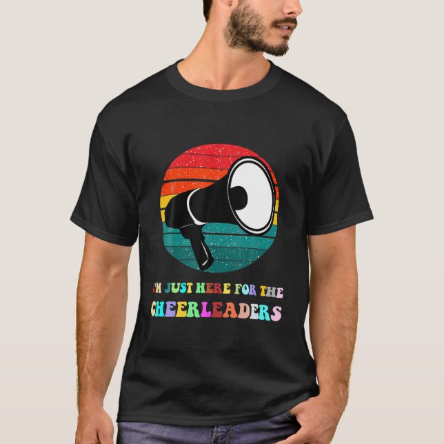 T-shirt Retro Cheer Je suis juste ici pour les Cheerleader (Devant)
