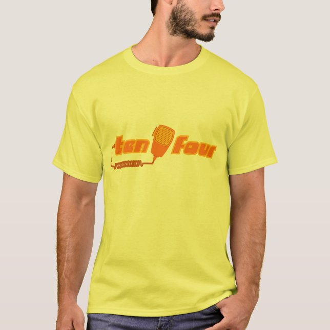 T-shirt Rétro chemise de radio de CB de Ten-Four (Devant)