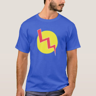 T-shirt Rétro chemise jaune et rouge de boulon de foudre
