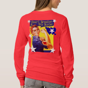 T-shirt Rétro chemise Rosie de style de bowling le coeur