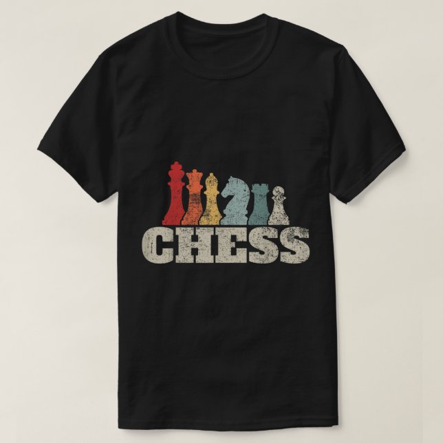 T-shirt Retro Chess Pieces Design (Design devant)