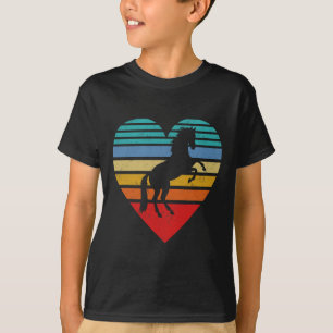 T-shirt Retro Cheval Coeur Amour animal