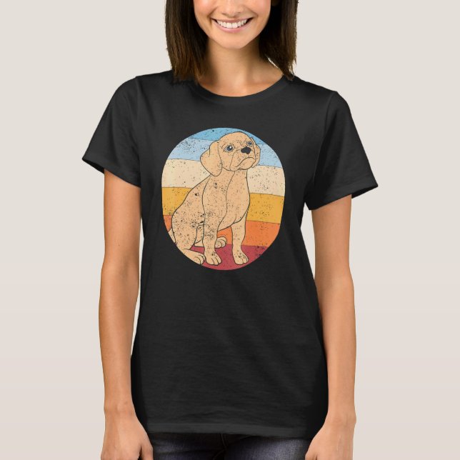 T-shirt Retro Chien Cute Animal Puggle (Devant)