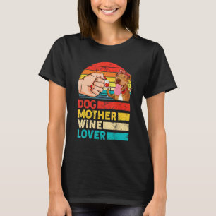 T-shirt Retro Chien Mère Vin Pitbull Chien Fête des Mères