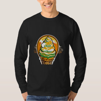 T-shirt Retro Chill Vibes Ice Cream Sticker - Summer Sunbu
