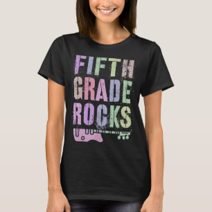 T-shirt REtro CINQUIÈME GRADE ROCKS Enseignant Rockstar Éq