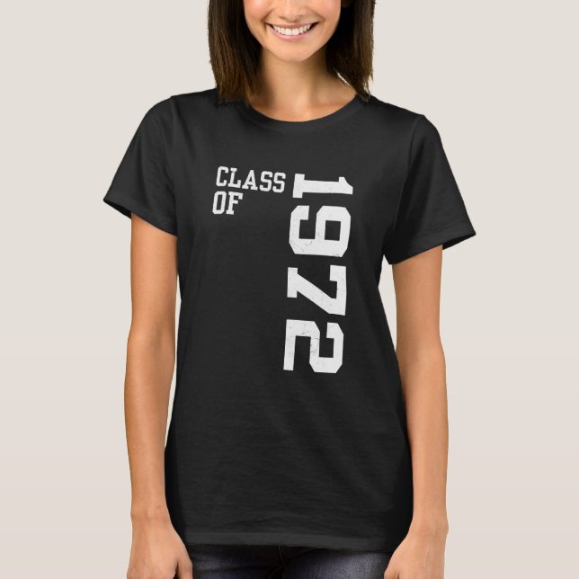 T-shirt Retro Class of 1972 Senior High School Reunion Vin (Devant)