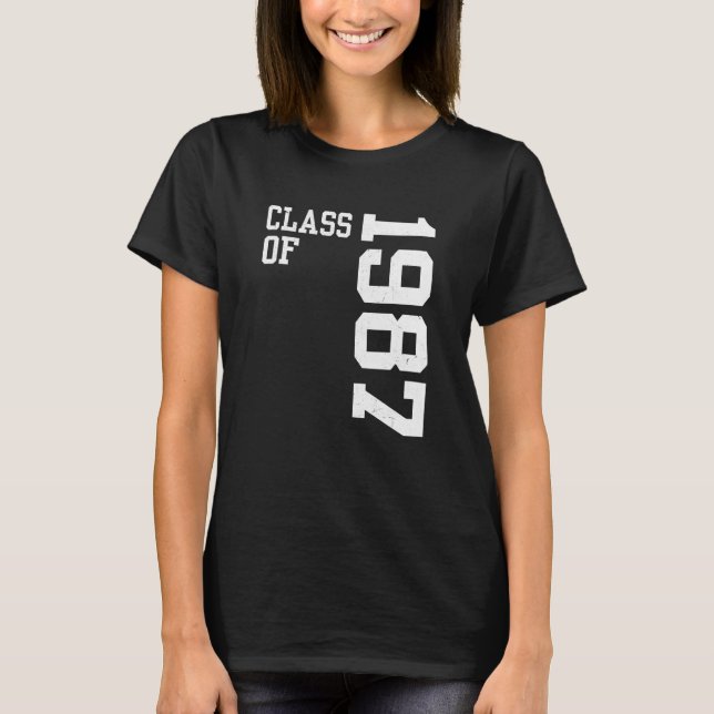 T-shirt Retro Class of 1987 Senior High School Reunion Vin (Devant)