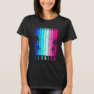 T-shirt Retro Clearwater Florida Beach Été Tropical Sou