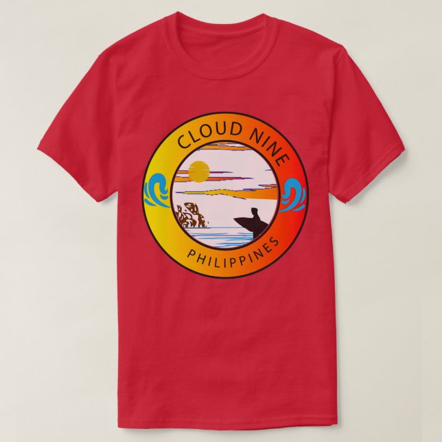 T-shirt Retro Cloud Nine Philippines surf (Design devant)
