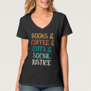 T-shirt Retro Coffee Cats Chats Propriétaires de Chats Liv