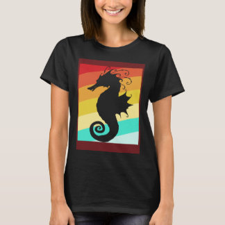 T-shirt Retro Colorful Seahorse
